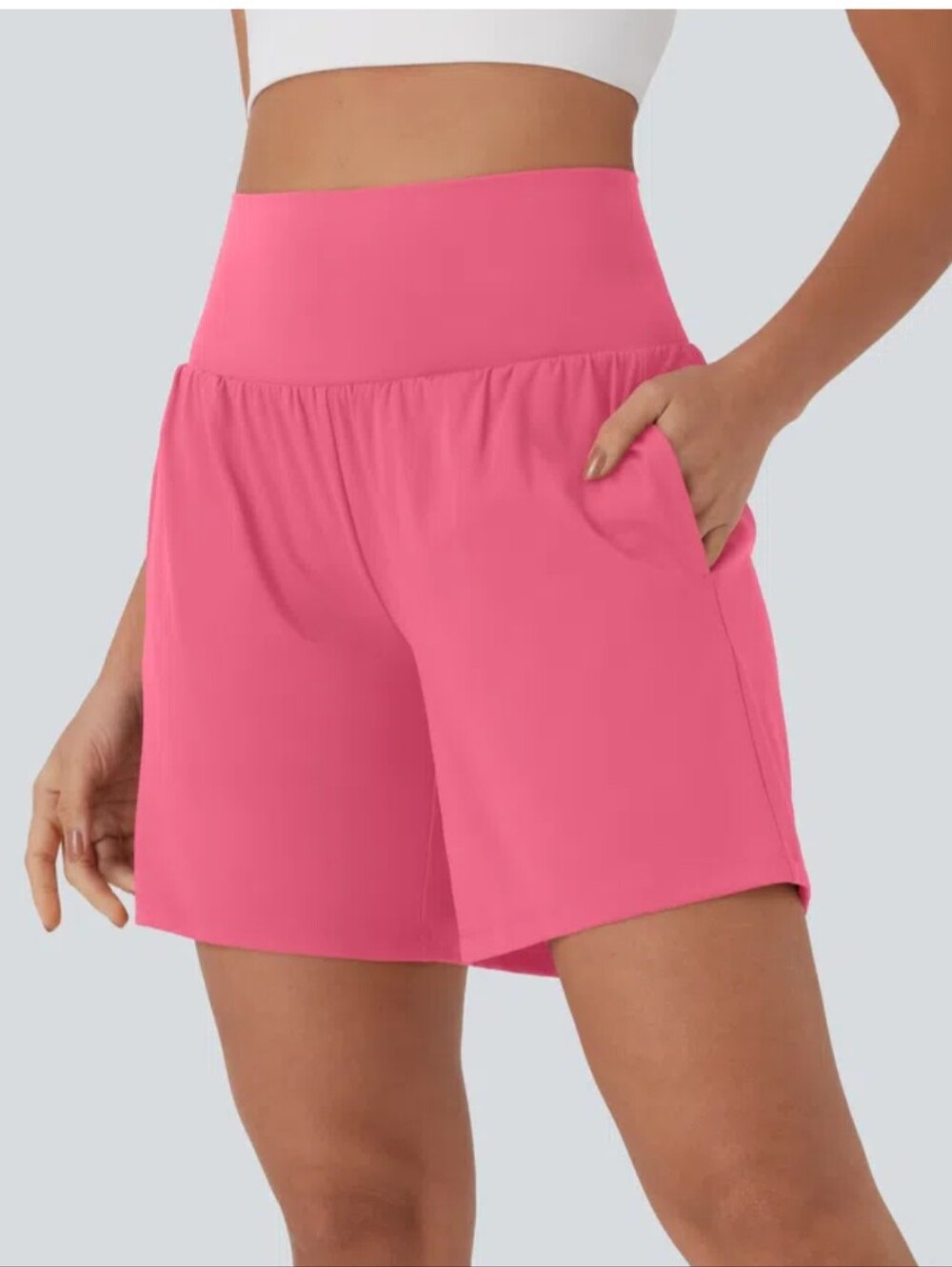 Halara Pink Lemonade 2-in-1 Cool Touch Yoga Shorts with Pockets Size Medium